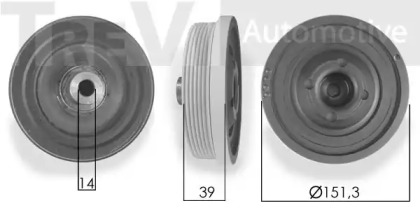 Ременный шкив TREVI AUTOMOTIVE PC1038