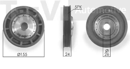 Ременный шкив TREVI AUTOMOTIVE PC1007