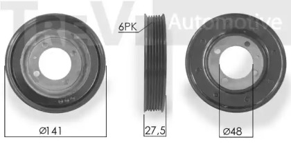 Ременный шкив TREVI AUTOMOTIVE PC1048