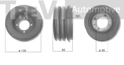 Ременный шкив TREVI AUTOMOTIVE PC1207