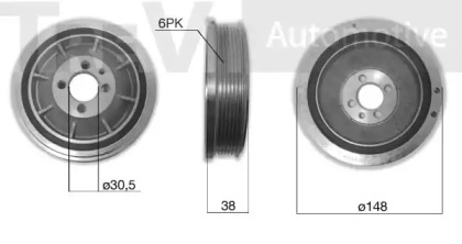 Ременный шкив TREVI AUTOMOTIVE PC1138