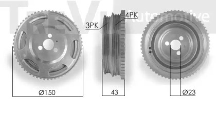 Ременный шкив TREVI AUTOMOTIVE PC1149