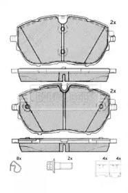 Комплект тормозных колодок BORG & BECK BBP2546