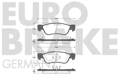 Комплект тормозных колодок EUROBRAKE 5502221406