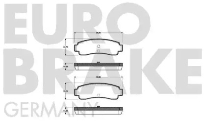 Комплект тормозных колодок EUROBRAKE 5502222218