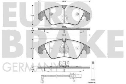 Комплект тормозных колодок EUROBRAKE 55022247107