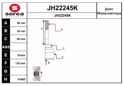 Шарнирный комплект SERA JH22245K