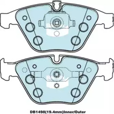 Комплект тормозных колодок BENDIX-AU DB1498 GCT