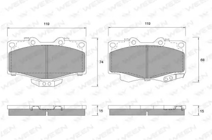 Комплект тормозных колодок WEEN 151-1145