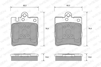 Комплект тормозных колодок WEEN 151-1225