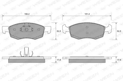 Комплект тормозных колодок WEEN 151-1966