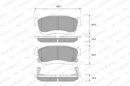 Комплект тормозных колодок WEEN 151-2712