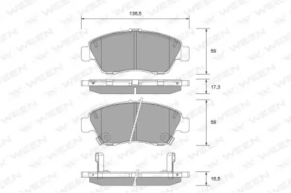 Комплект тормозных колодок WEEN 151-2721