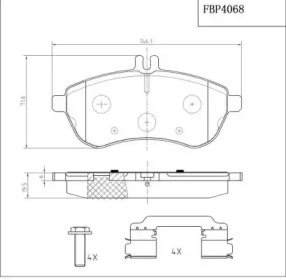 Комплект тормозных колодок FI.BA FBP4068