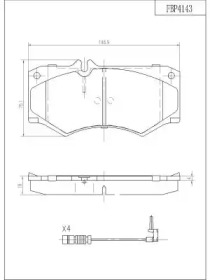 Комплект тормозных колодок FI.BA FBP4143