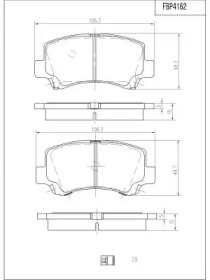 Комплект тормозных колодок FI.BA FBP4162