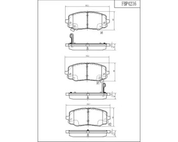 Комплект тормозных колодок FI.BA FBP4216