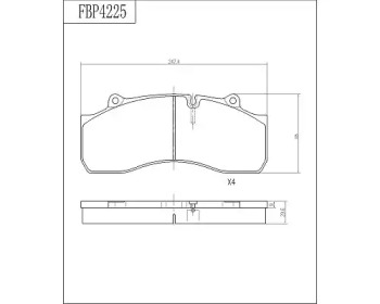 Комплект тормозных колодок FI.BA FBP4225