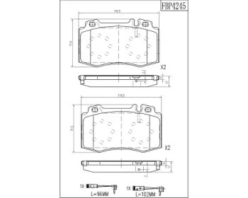 Комплект тормозных колодок FI.BA FBP4245