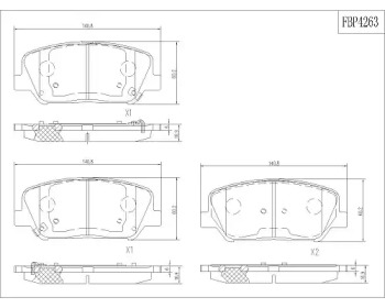 Комплект тормозных колодок FI.BA FBP4263