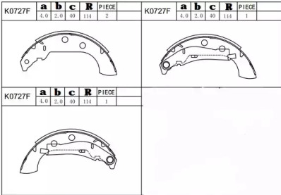 Комлект тормозных накладок ASIMCO K0727F