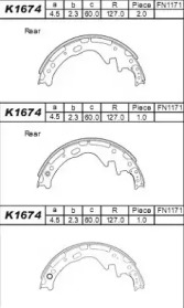 Комлект тормозных накладок ASIMCO K1674