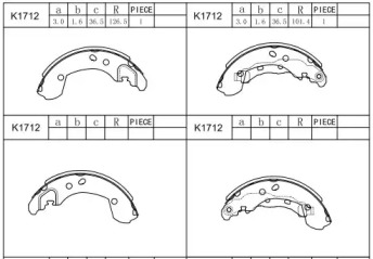 Комлект тормозных накладок ASIMCO K1712