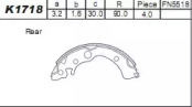 Комлект тормозных накладок ASIMCO K1718