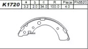 Комлект тормозных накладок ASIMCO K1720