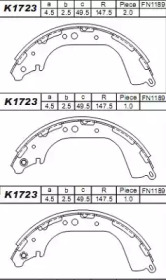 Комлект тормозных накладок ASIMCO K1723