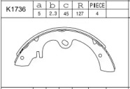 Комлект тормозных накладок ASIMCO K1736