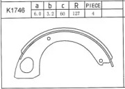 Комлект тормозных накладок ASIMCO K1746