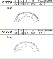 Комлект тормозных накладок ASIMCO K1770