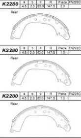 Комлект тормозных накладок ASIMCO K2280