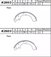 Комлект тормозных накладок ASIMCO K2603