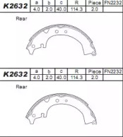 Комлект тормозных накладок ASIMCO K2632