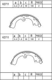 Комлект тормозных накладок ASIMCO K2711