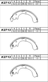 Комлект тормозных накладок ASIMCO K2713