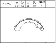 Комлект тормозных накладок ASIMCO K2715