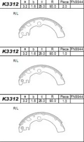 Комлект тормозных накладок ASIMCO K3312