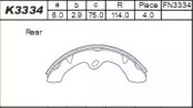 Комлект тормозных накладок ASIMCO K3334