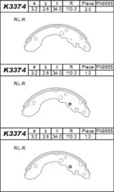 Комлект тормозных накладок ASIMCO K3374