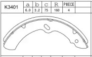 Комлект тормозных накладок ASIMCO K3401