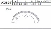 Комлект тормозных накладок ASIMCO K3627