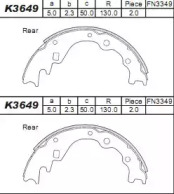 Комлект тормозных накладок ASIMCO K3649