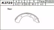 Комлект тормозных накладок ASIMCO K3729