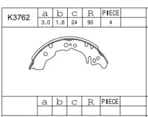 Комлект тормозных накладок ASIMCO K3762