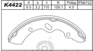 Комлект тормозных накладок ASIMCO K4422