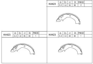 Комлект тормозных накладок ASIMCO K4423