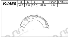 Комлект тормозных накладок ASIMCO K4450